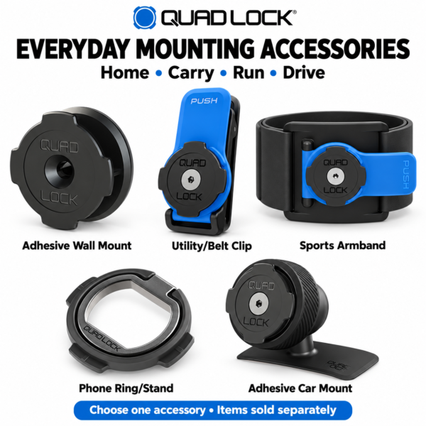 Quad Lock Phone Accessories Adhesive Wall Car Mount Utility Belt Clip Sports Armband Phone Ring Stand