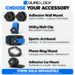Quad Lock Phone Accessories Adhesive Wall Car Mount Utility Belt Clip Sports Armband Phone Ring Stand - Image 8
