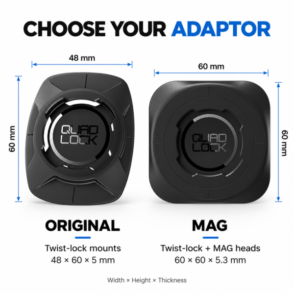 Quad Lock Original & MAG Universal Adhesive Phone Adapter for Motorcycle Bicycle Car Mounts
