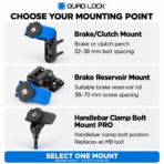 Quad Lock Motorcycle Phone Mount Brake Clutch Brake Reservoir Handlebar Clamp Bolt Mount PRO - Image 3
